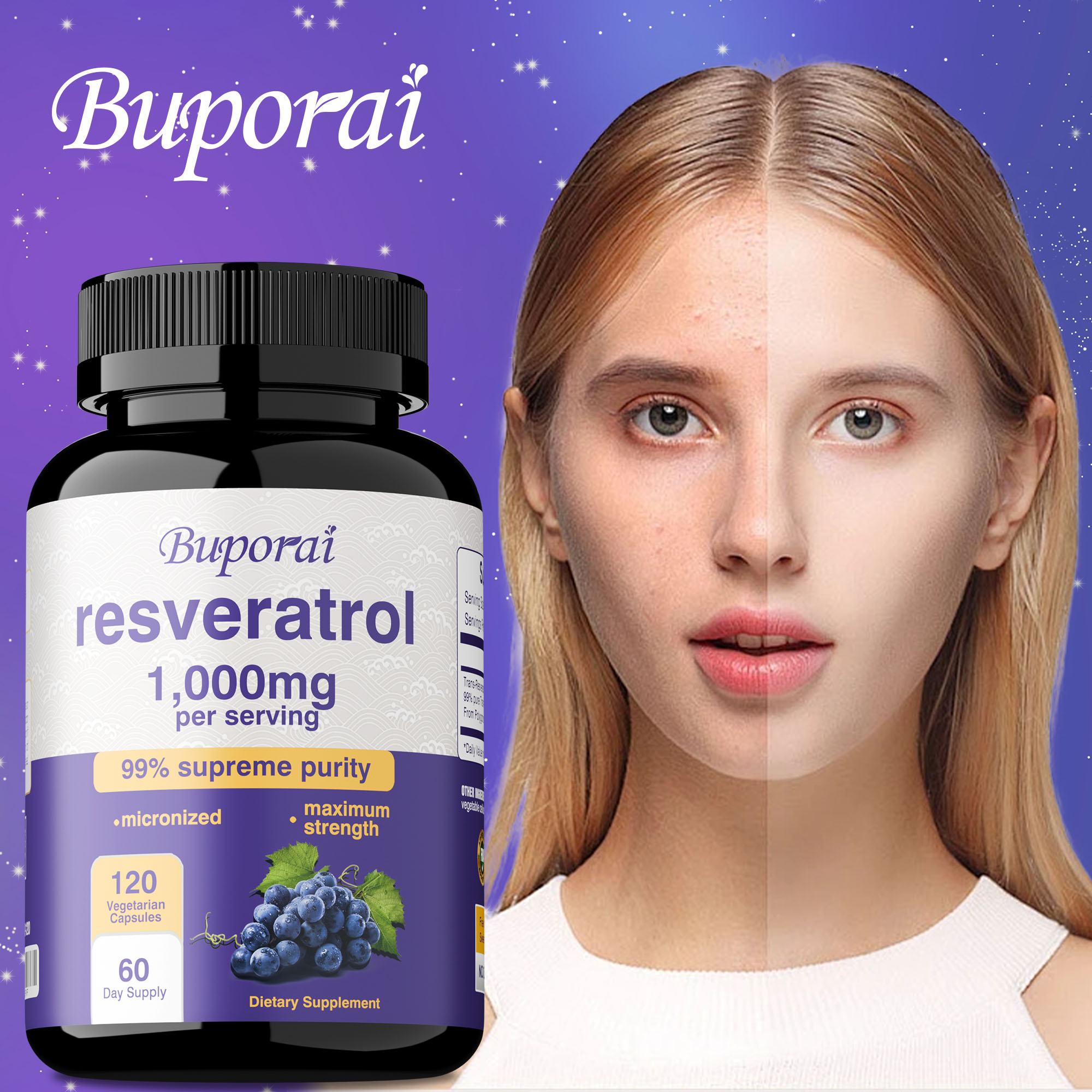 Health And Wellness Promotion - كبسولات ريسفيراترول - مضادة للشيخوخة، تعزز
